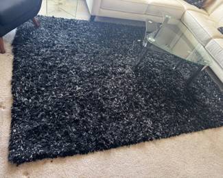 6 BlackWovenLongShagRug70x97TexturedAreaCarpet