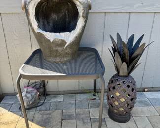 66 DecorativeMetalPineappleLanternTexturedFountainVase