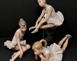 19 Setof3NAObyLladroPorcelainBallerinaFigurinesSpain