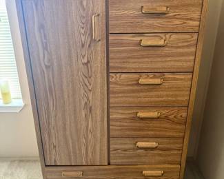 28 TallCabinetwDrawersShelvesWoodGrainVinylFinish