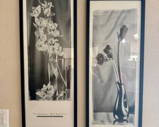 5 PairofThomasHorbettFloralPrintsAmaryllisOrchidStems