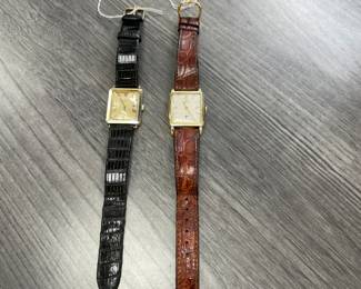 Gold-Filled & 14 KT Omega Tank Wrist Watches 