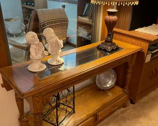 sofa table & lamps
