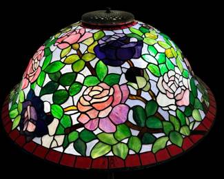 Rose Bush Stained Glass Floor Lamp