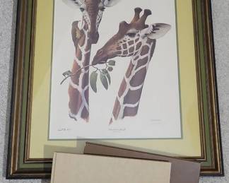 RAY HARM SIGNED Print Reticulated Giraffes