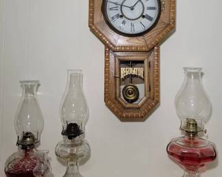 Clock Oil Lamps