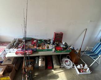Very Nice fishing Poles, Lots of Tools, Outdoor items