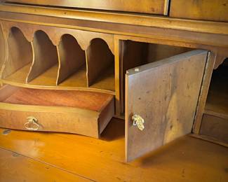 Vintage Henredon walnut secretary and hutch