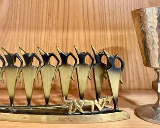 Brass Menorah & Kiddish Cup