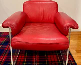 Vintage Pace International Argenta Leather & Lucite Chair