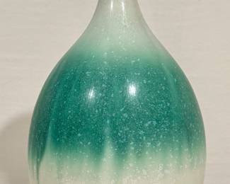 Art Pottery Vase on Rosewood Stand