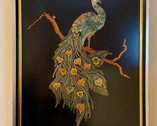 Peacock Framed Embroidery