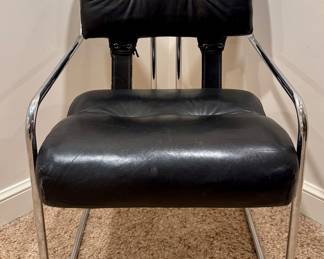 (5) Guido Faleschini for Mariani Pace Leather Tucroma Chairs
