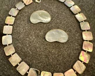 MOP Necklace & Earrings