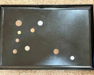 Vintage Couroc Tray with Coins