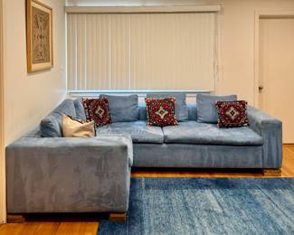 Powder Blue Sectional Sofa