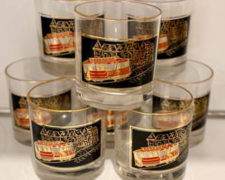 MCM Painted Trolley Streetcar Barware