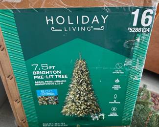 Holiday Living 7.5ft pre-lit Christmas tree in box.