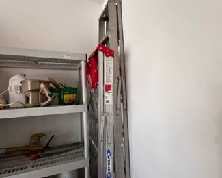 Aluminum extension ladder.