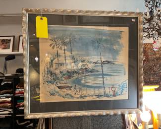 Birdsey watercolor on paper framed 28” x 24” $175 + tax