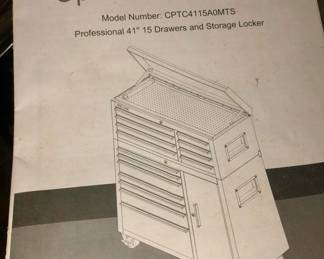 STEEL GLIDE TOOL CABINET
Model Number: CPTC4115A0MTS
Professional 41" 15 Drawers & Storage Locker
+ OPERATORS MANUAL