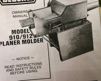 Coming Soon: Actual Item Image
FOLEY BELSAW
MODEL #910/912
PLANER MOLDER
+ OWNERS MANUAL