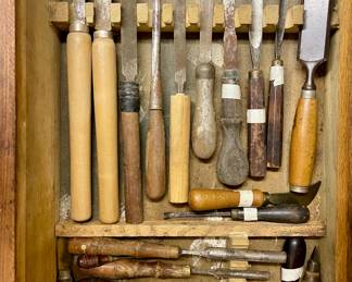Antique to Vintage miscellaneous wood carving tools.