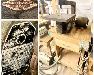 Vintage Craftsman 113 cast iron table saw
+ custom Work table with drawer