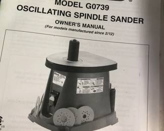 Coming Soon: Actual Item Image
GRIZZLY MODEL G0739
OSCILLATING SPINDLE SANDER
+ OWNER'S MANUAL