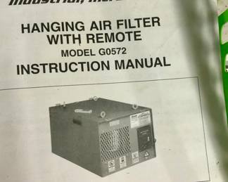 Coming Soon: Actual Item Image
GRIZZLY
HANGING AIR FILTER with REMOTE
MODEL G0572
+ INSTRUCTION MANUAL