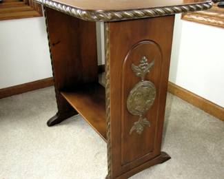 Antique medallion side table