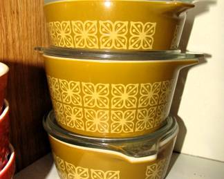 Pyrex Autumn Floral covered dishes