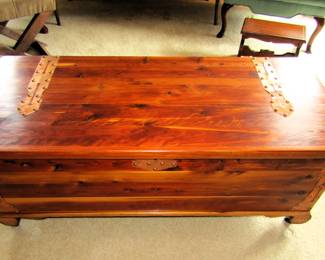 Vintage E.R. Furniture, Illinois cedar & copper chest