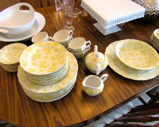 Nikko Ironstone yellow flower dishes