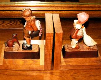 Vintage carved German bookends