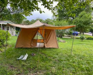 Vintage Eureka nine man canvas tent