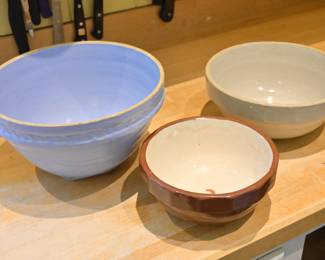 Mixing bowls—antique crock