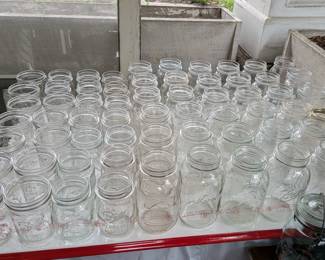Assorted Sizes and Brands of Vintage Canning Jars