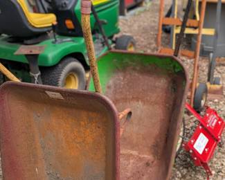 Wheel Barrows and John Deere Riding Mower