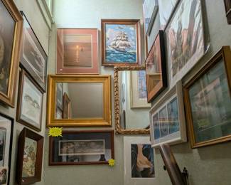 Framed Artwork and Mirrors, many signed and numbered