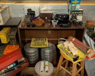Binoculars and Gun Cleaning Supplies
