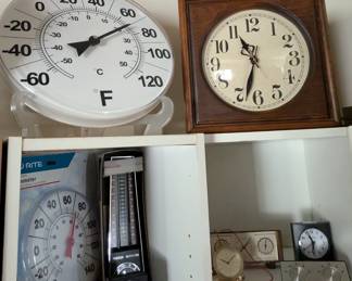 Assorted Clocks and Thermometers