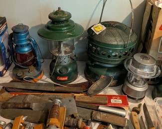 Camping Lanterns and Coleman Heater