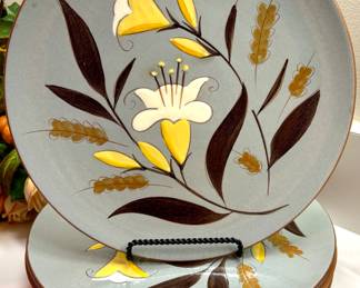 $400; set of Golden Harvest Stangl pottery; close up of plate design