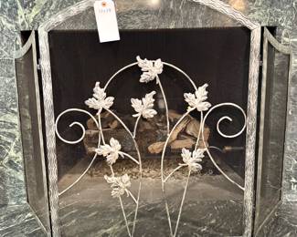 $80; metal leaf fireplace screen; 53x34
