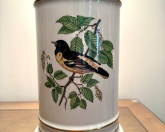 $80 - ceramic bird lamp; 24”h