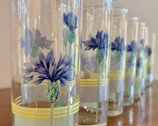 $64 - set of 8 studio Nara Blue Bonnet glasses