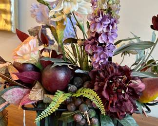 $100 - floral arrangement in metal basket