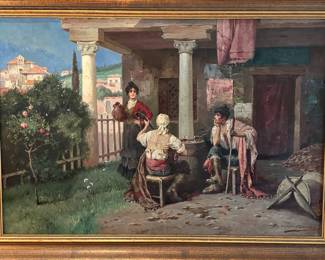$500; signed oil on canvas in gold gilded frame; 35x25