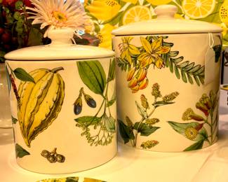 ($52 - William Sonoma canister; 9"h) ($42 - William Sonoma canister; 7"h)